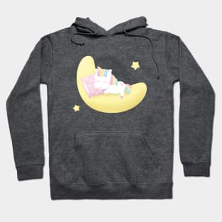 Cute Baby Unicorn Sleeping On The Moon Hoodie